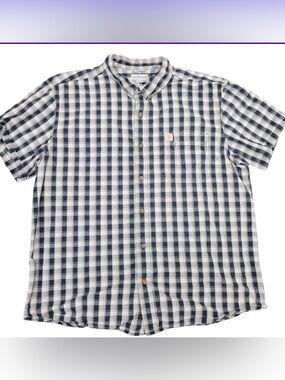 Carhartt Men's Relaxed Fit Pocket Plaid Short Sleeve Button Up Shirt Size 2XL